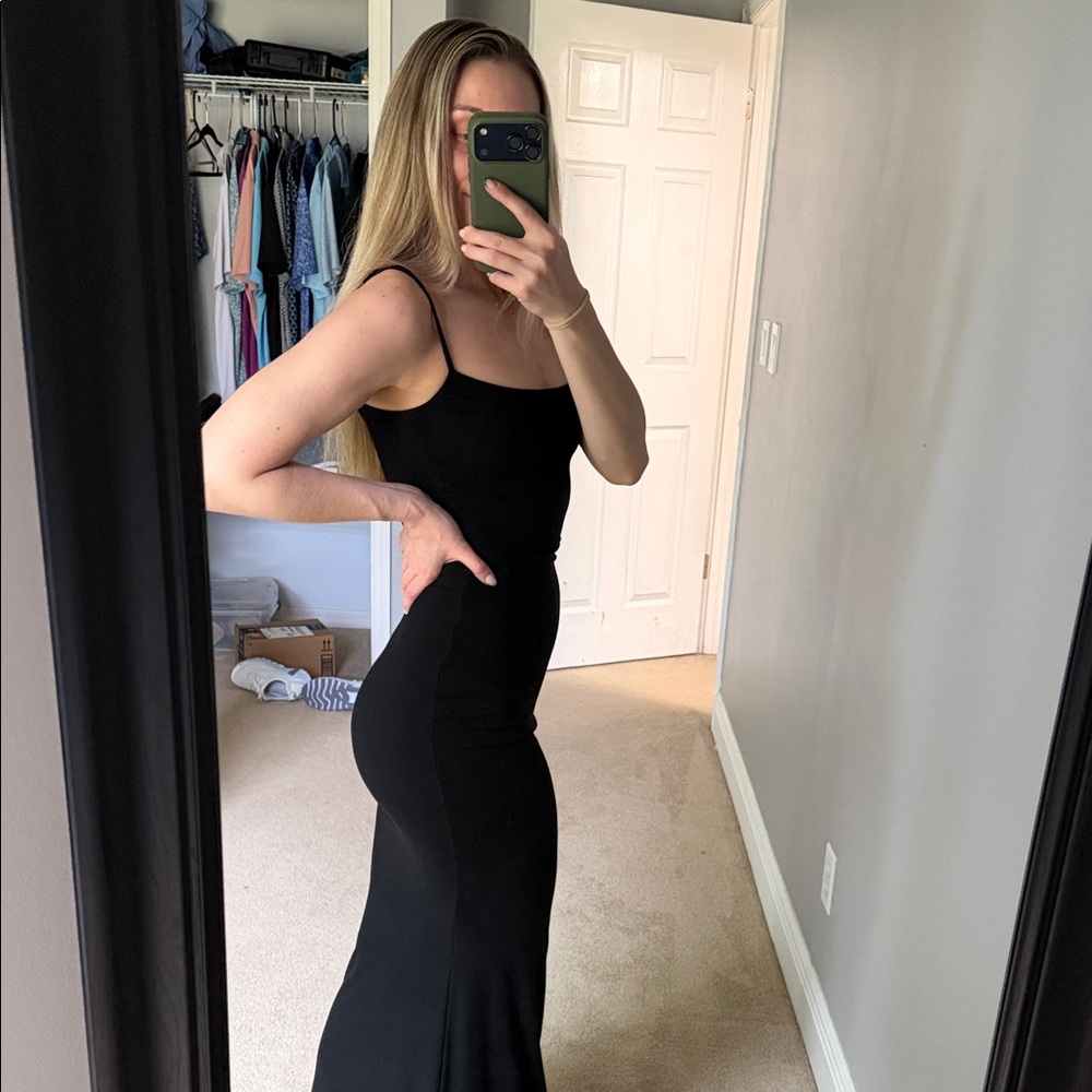 SKIMS Black Maxi Dress